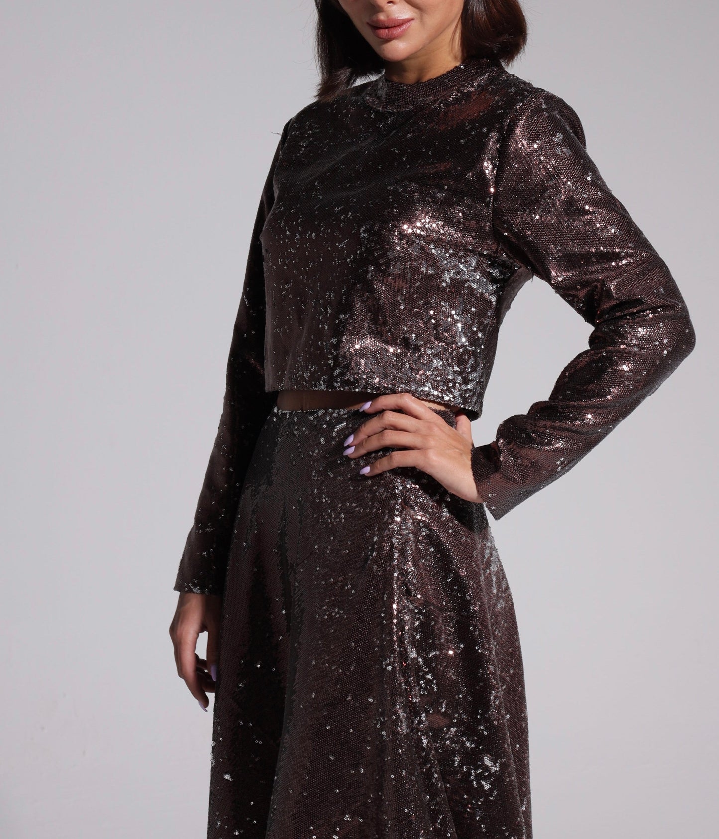 Choco sequin midi skirt